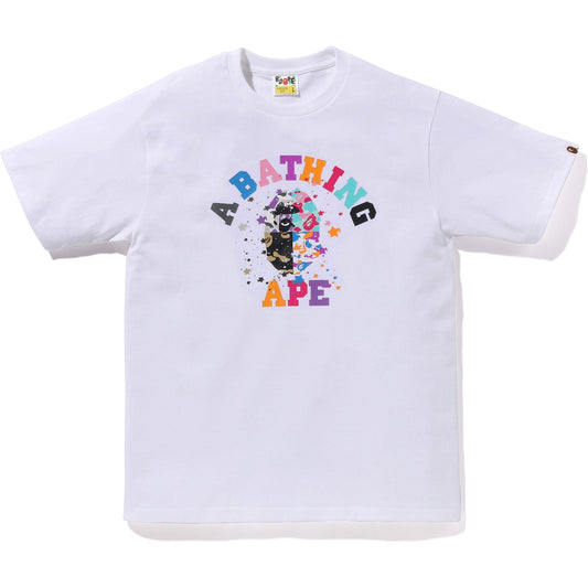 Bape Us College Multi Cam Sta White Tee