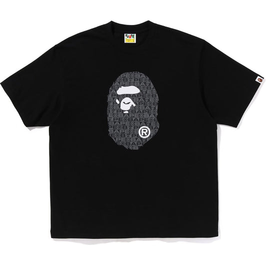 Bape Lux Sport Pattern Ape Head Relaxed Fit Black Tee