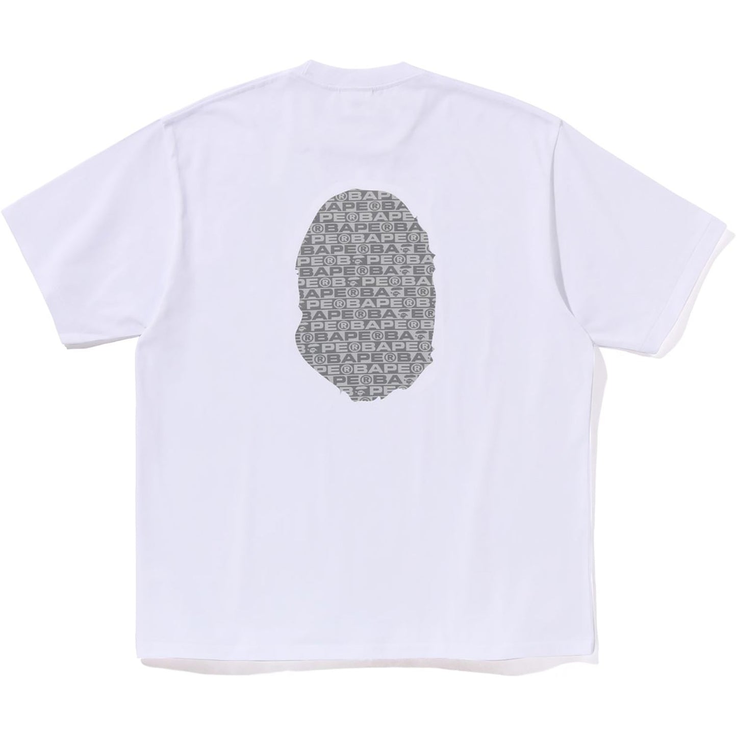 Bape Lux Sport Pattern Ape Head Relaxed Fit White Tee