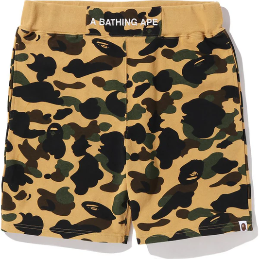 A Bathing Ape 1st Camo Yellow x Silver Sweatshorts