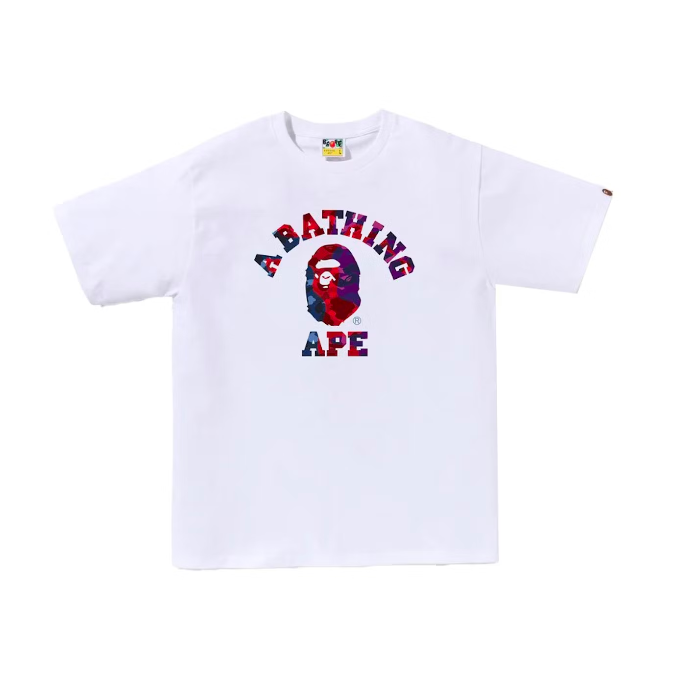 A Bathing Ape Color Camo Crazy College White Tee