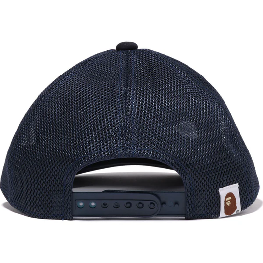A Bathing Ape Color Camo NYC Logo Blue Mesh Cap