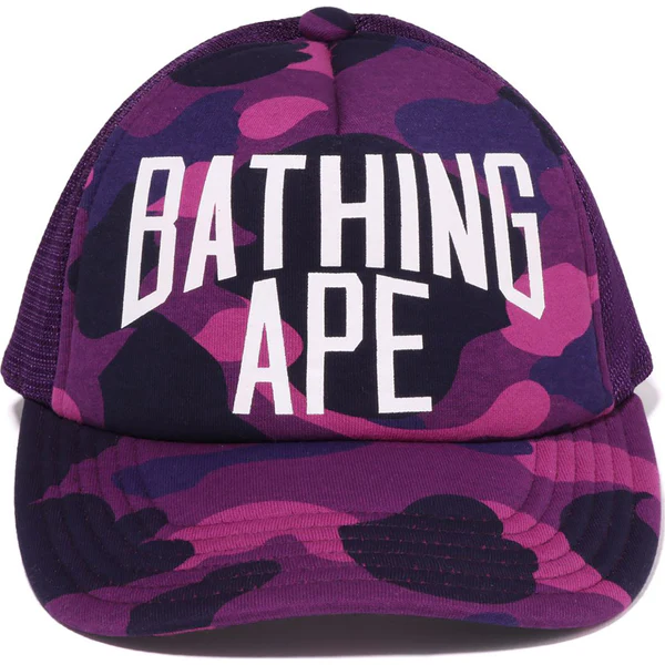 A Bathing Ape Color Camo NYC Logo Purple Mesh Cap