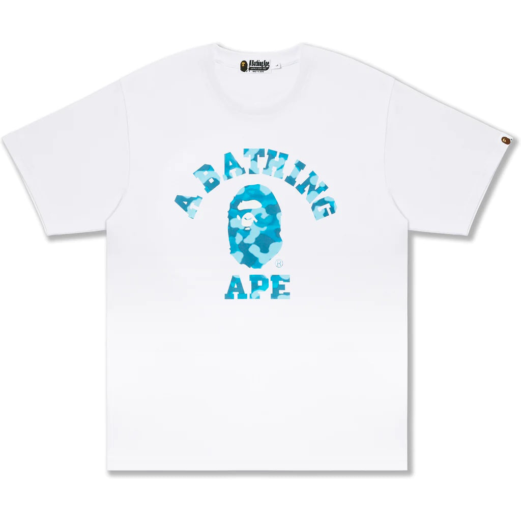 A Bathing Ape Radiation Camo College White Tee