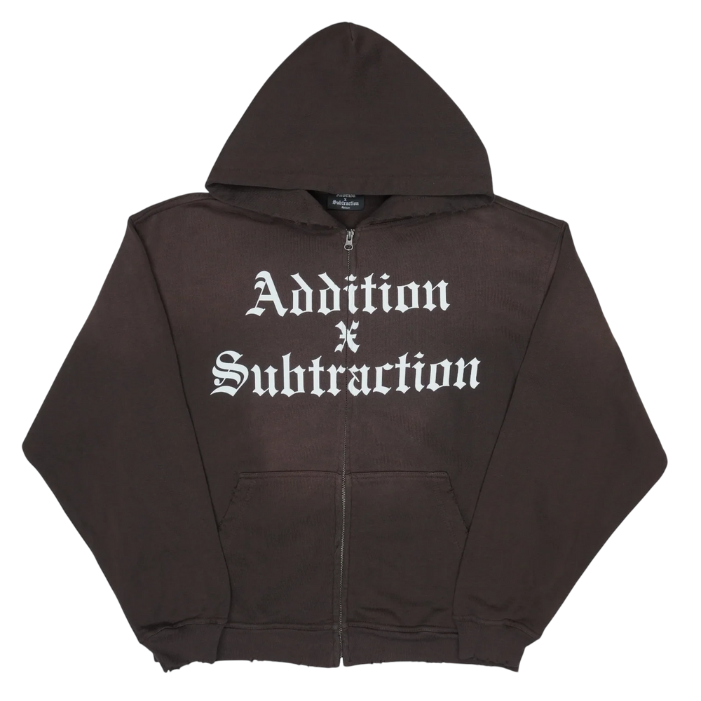 ABS New Beginnings Vintage Wash Brown Zip Up Hoodie