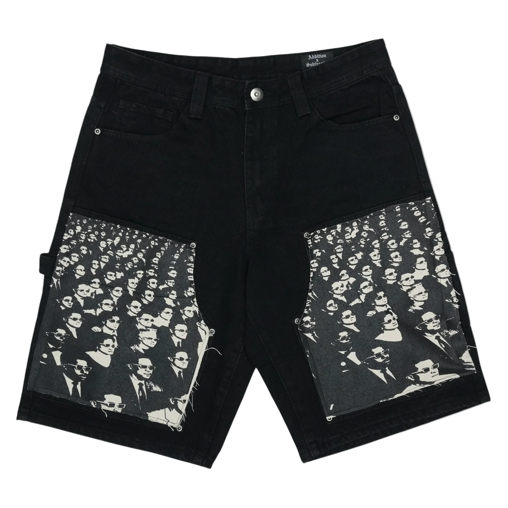 Addition By Subtraction Watch Party Black Denim Shorts