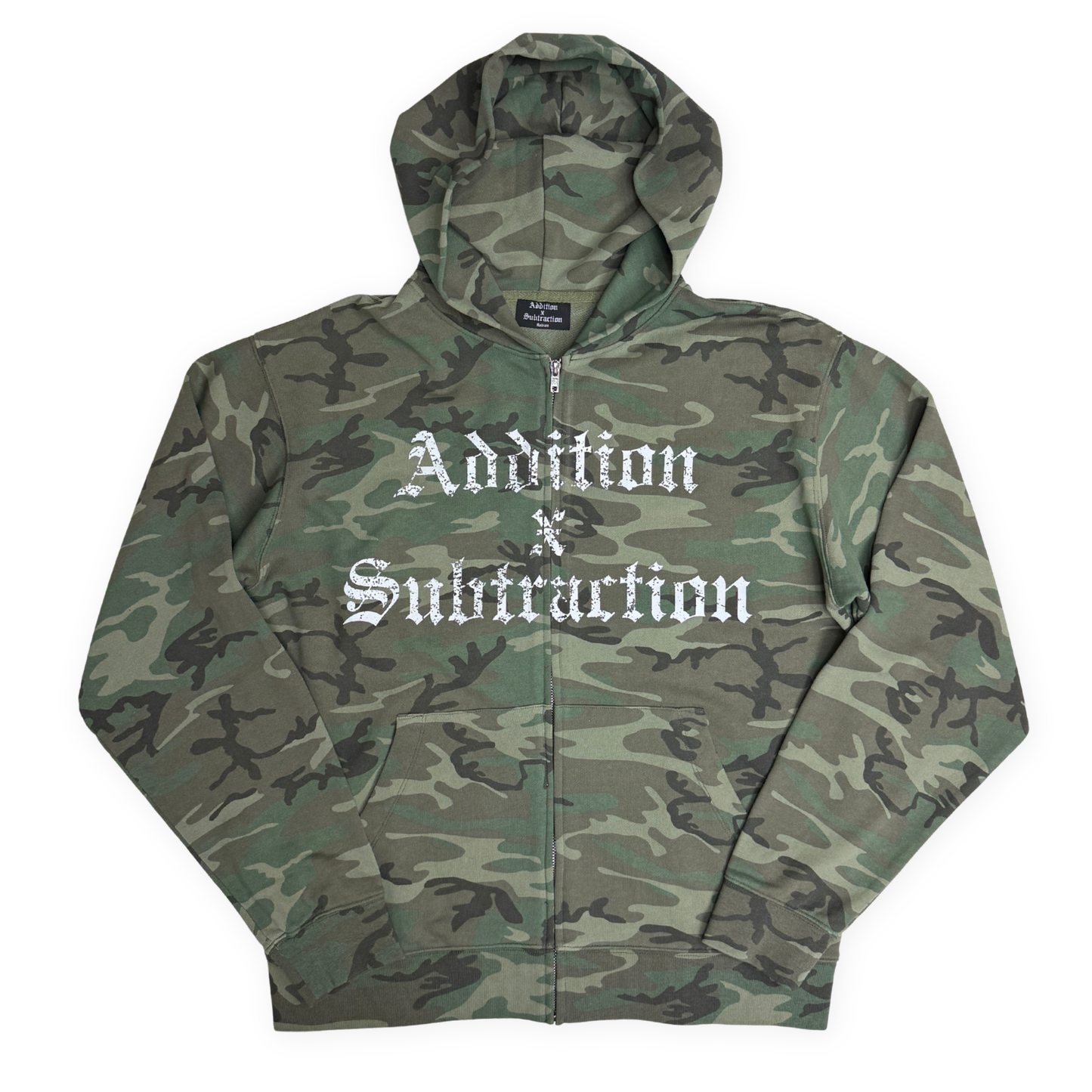 Addition X Subtraction Camo Zip Up Hoodie