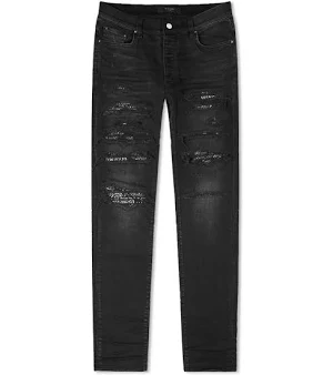 Amiri Bandana Artpatch Aged Black Jeans