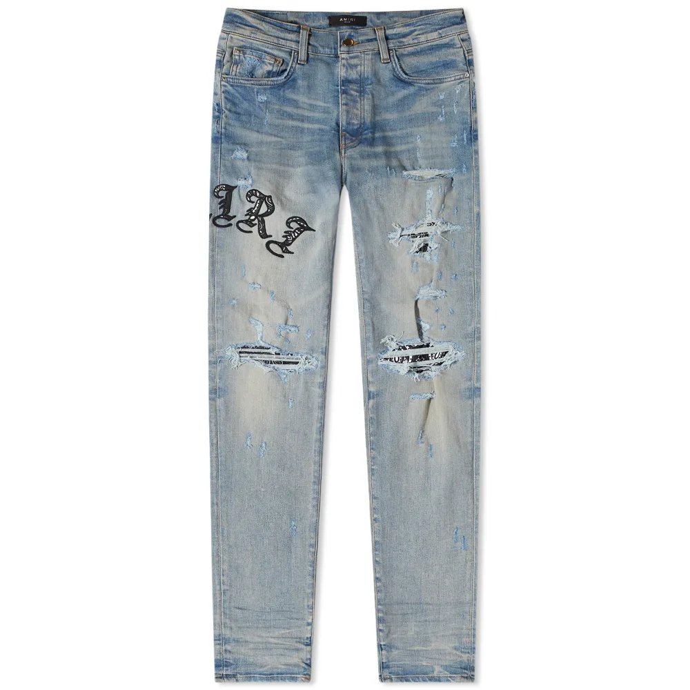 Amiri Old English Logo Jeans