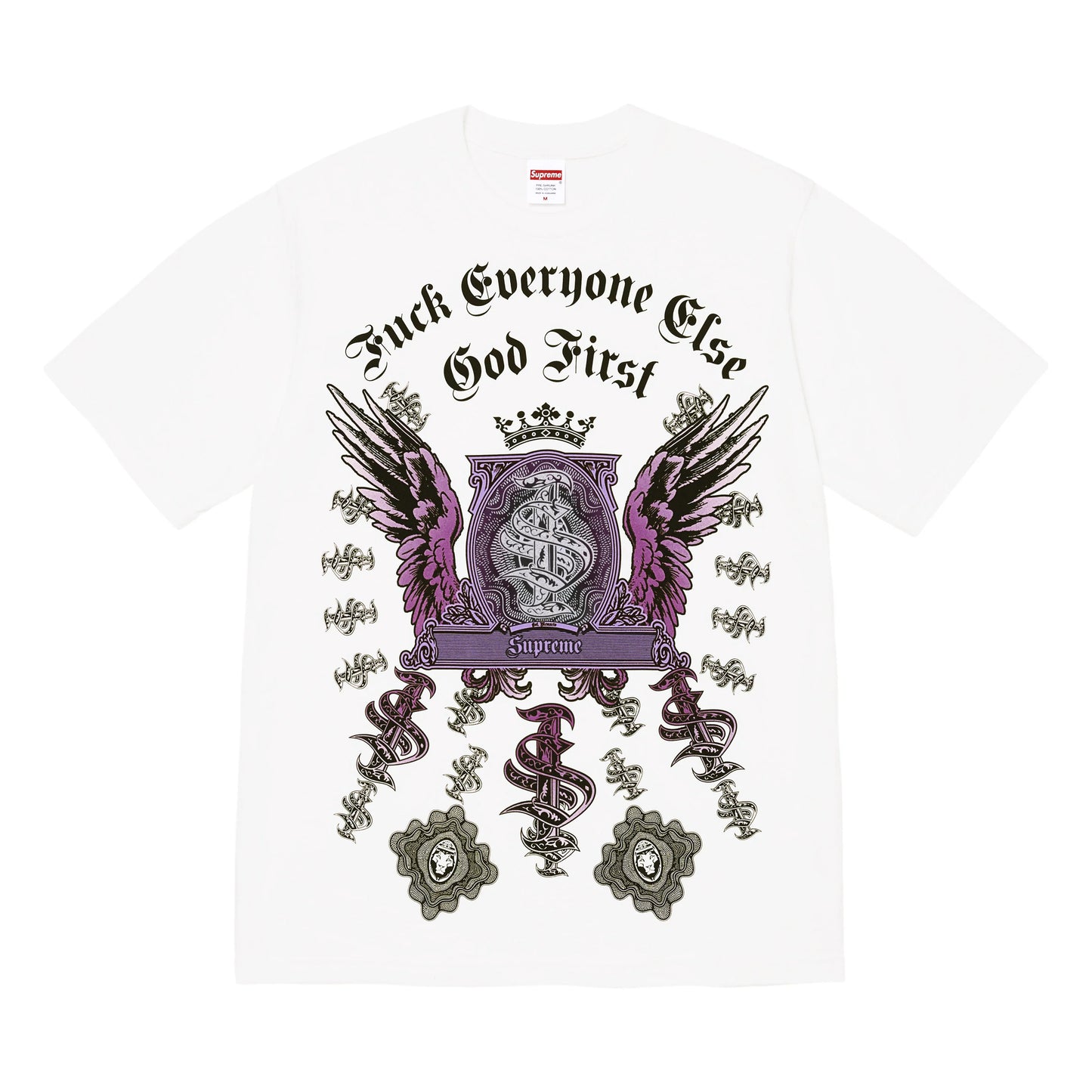 Supreme Money white T-shirt, front view