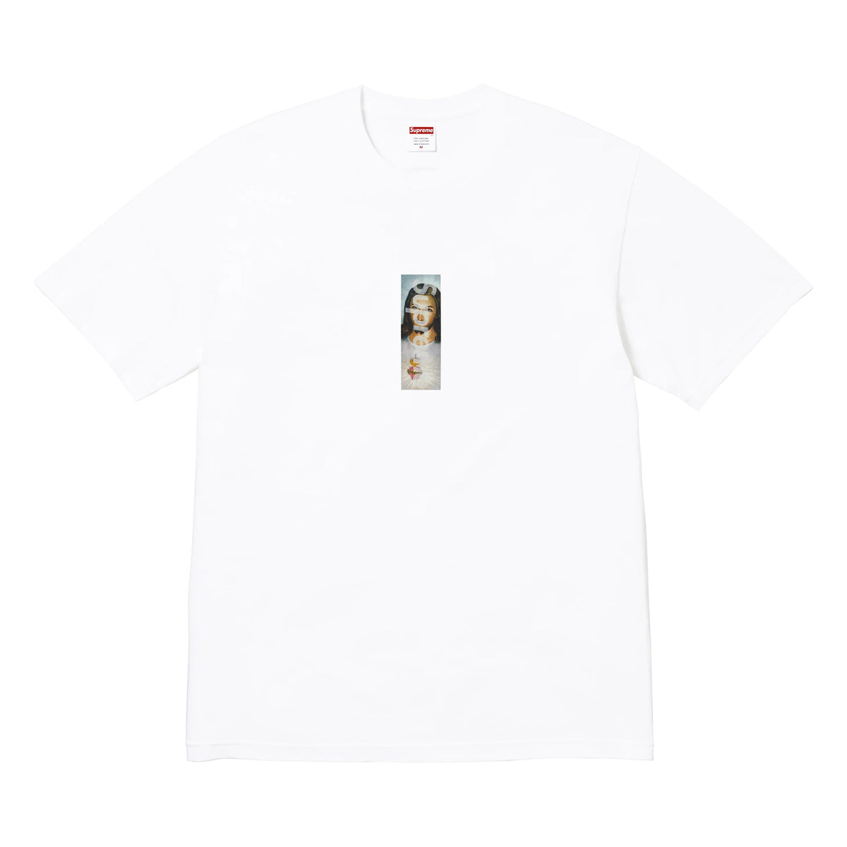 Supreme Prayer Card Box Logo white T-shirt, front view