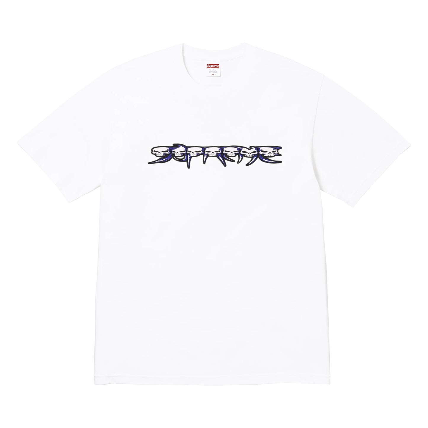 Supreme Skulls Spellout white T-shirt, front view