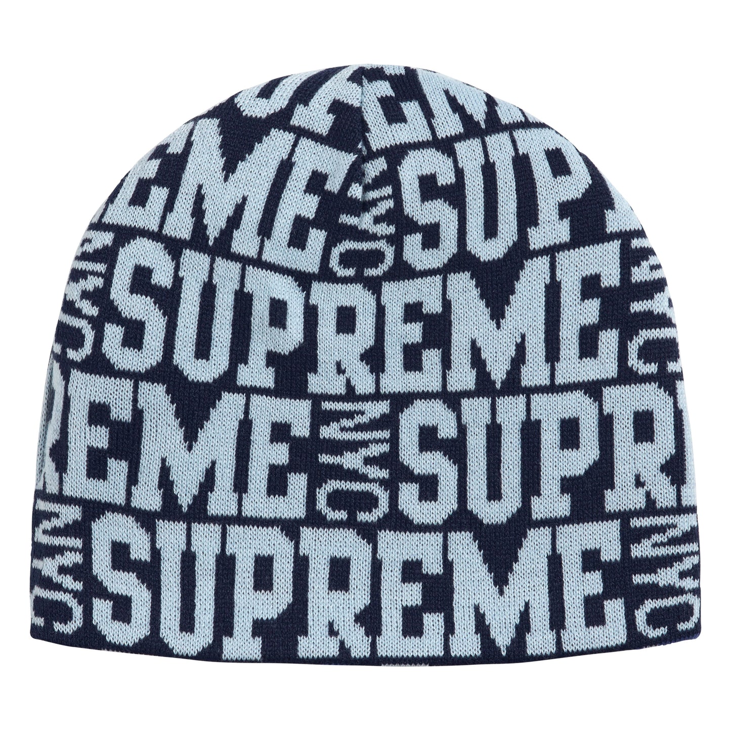 Supreme Reversible Camo navy beanie, front view