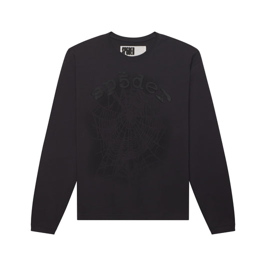 Sp5der Distressed OG Web V2 Granite Long Sleeve front