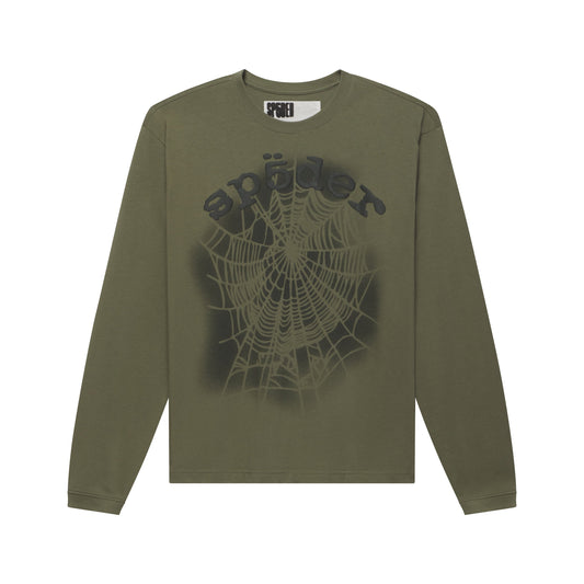 Sp5der Distressed OG Web V2 Olympian Long Sleeve front