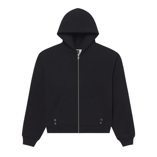 Sp5der Overprint Onyx Zip Hoodie front
