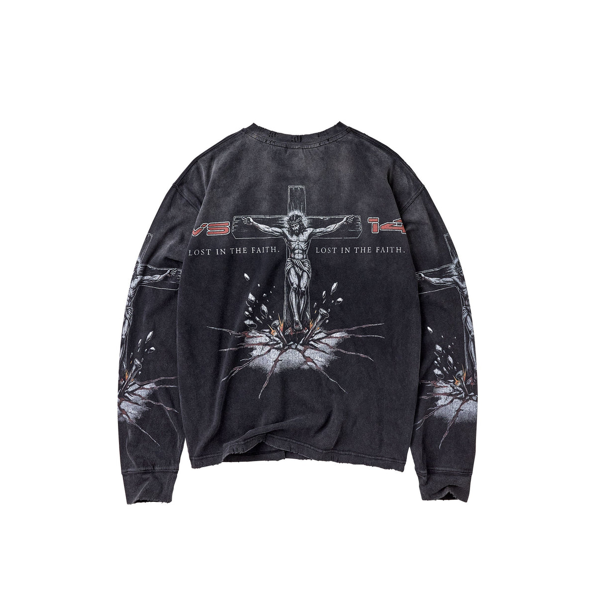 Vale Concrete Cross black long sleeve shirt, back view