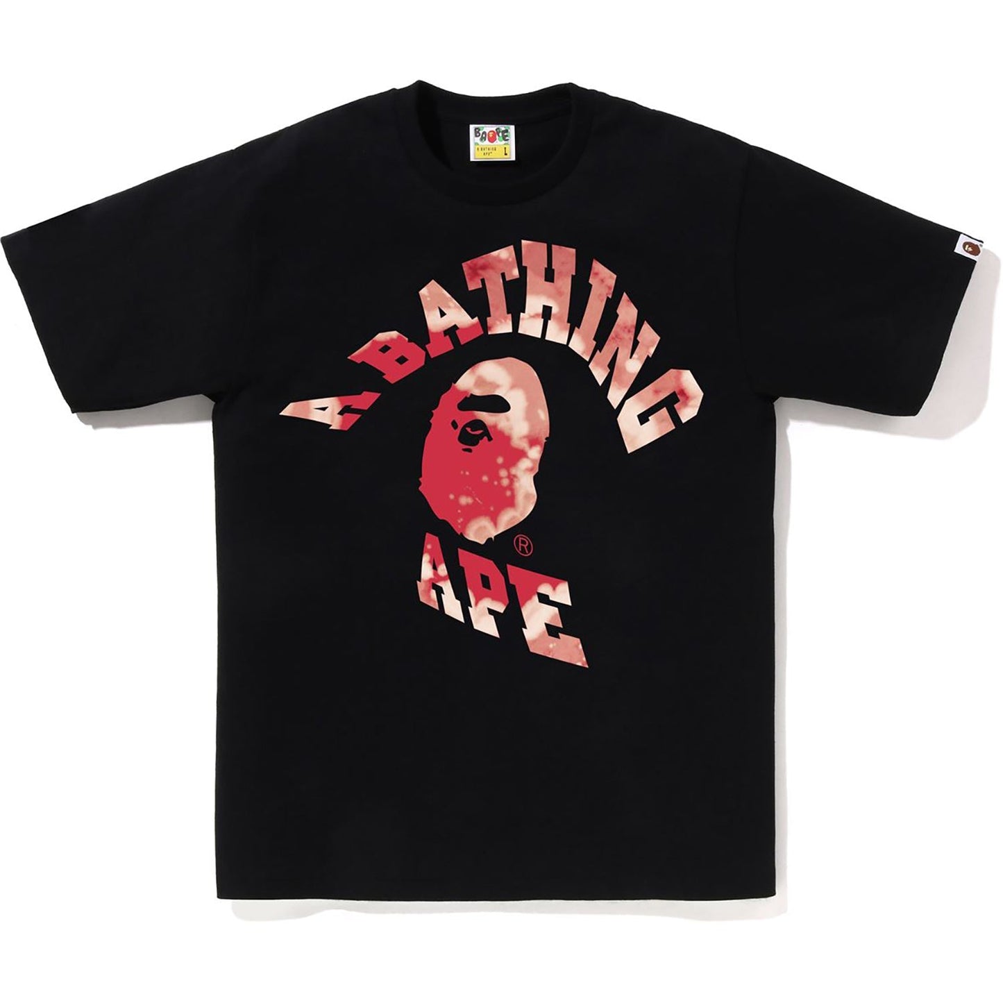 Bape Tie Dye Twist College black T-shirt, front view