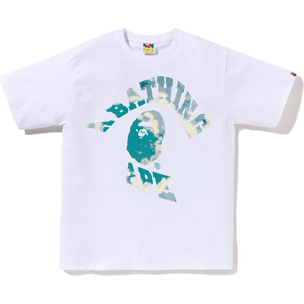 Bape Tie Dye Twist College white T-shirt, front view