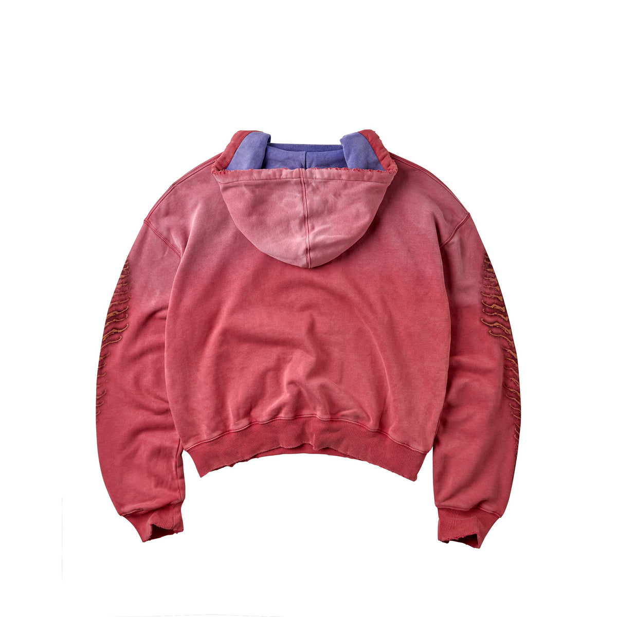 Vale Sun red pullover hoodie, back view