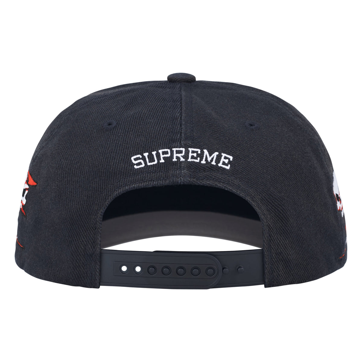 Supreme Skulls Spellout navy 6-panel cap, back view