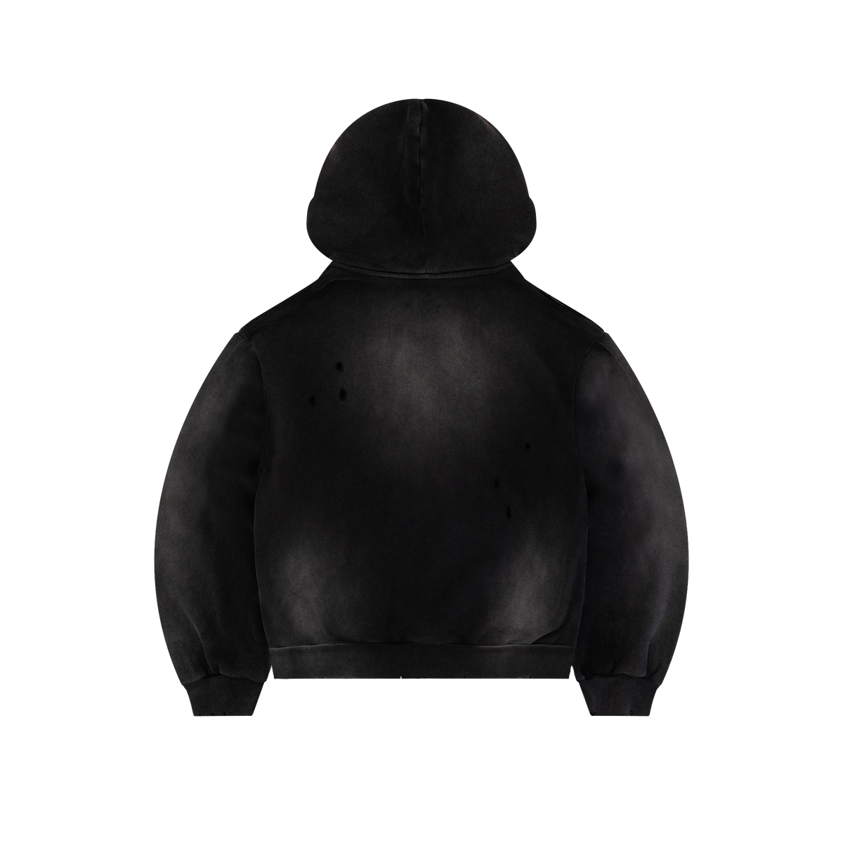 Bravest Studios Balkan vintage black zip up hoodie, back view