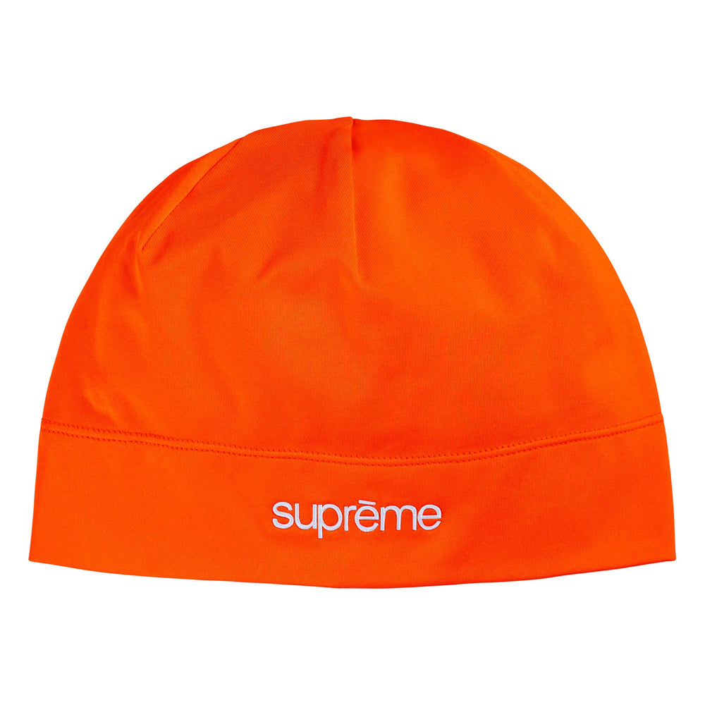 Supreme Base Layer orange beanie, front view