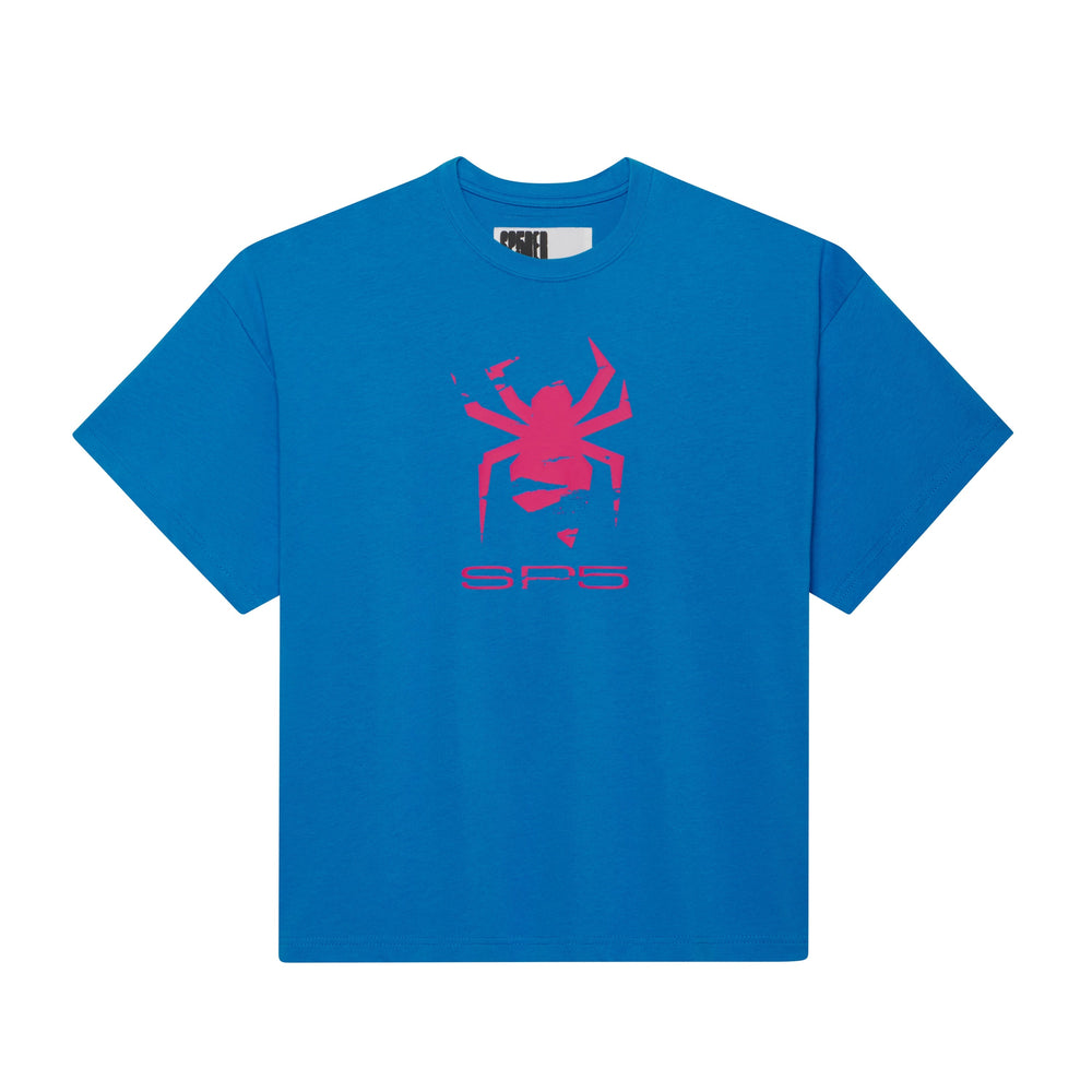 Sp5der Distressed Crawler atlantic T-shirt, front view