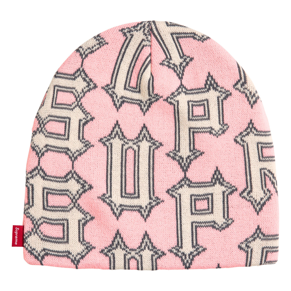 Supreme Spike light pink beanie, front view