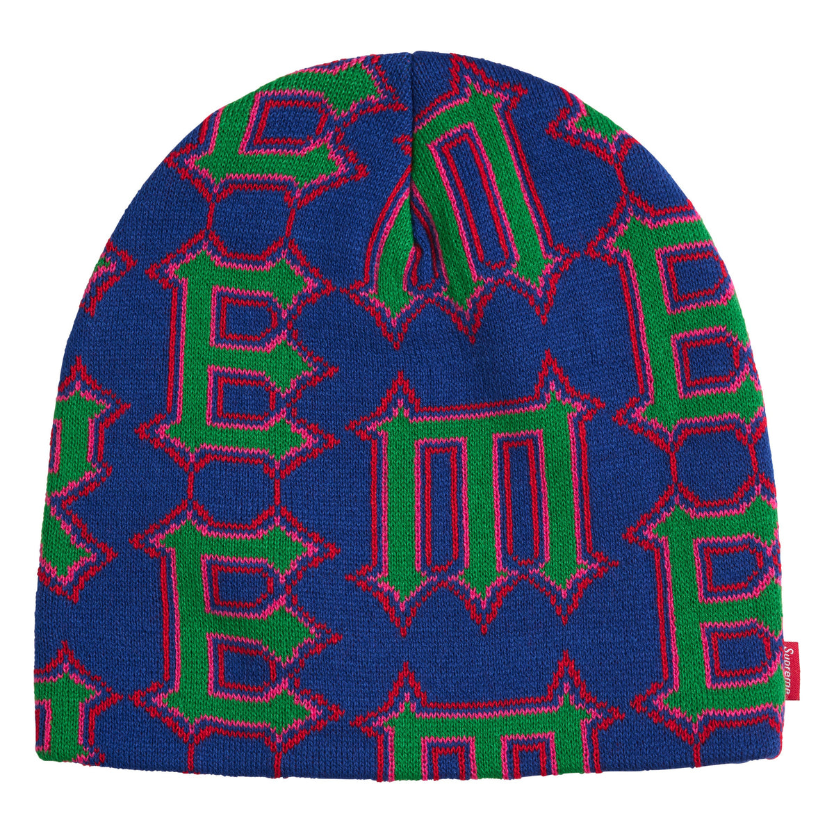 Supreme Spike royal beanie, back view