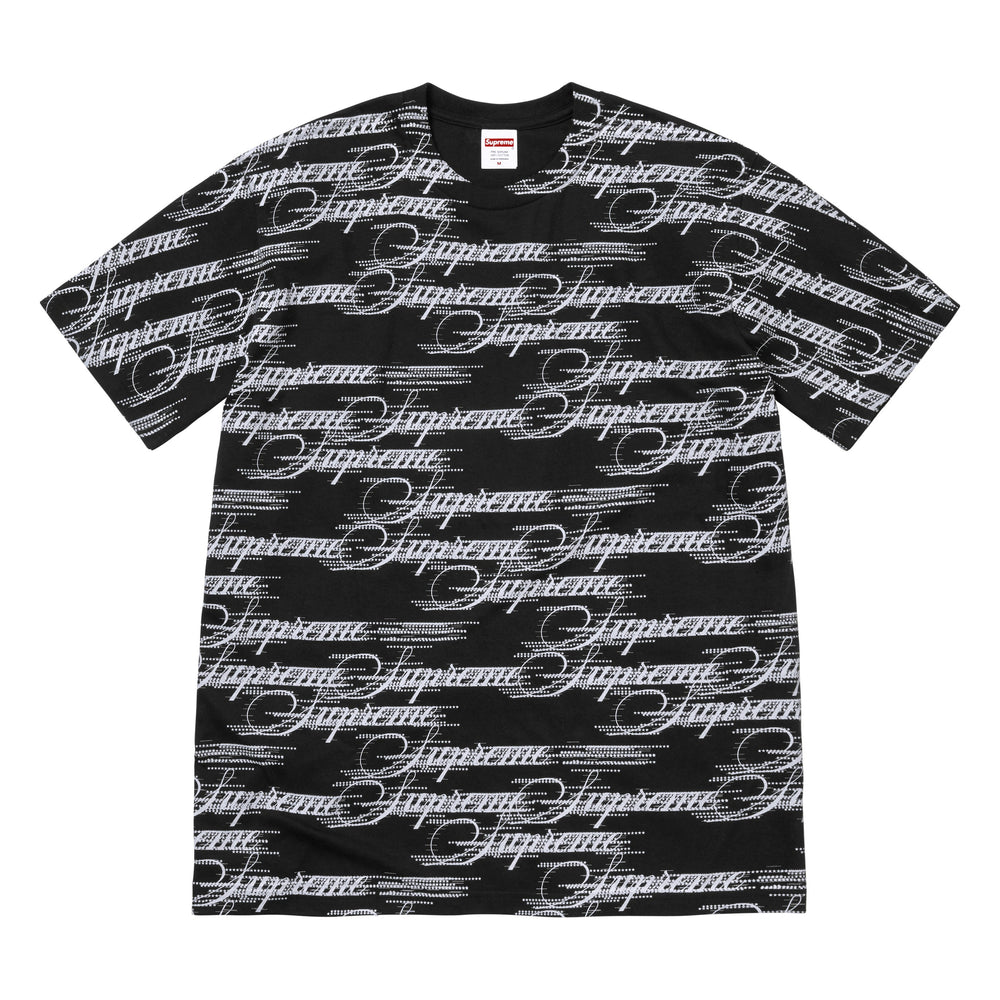 Supreme Script black T-shirt, front view