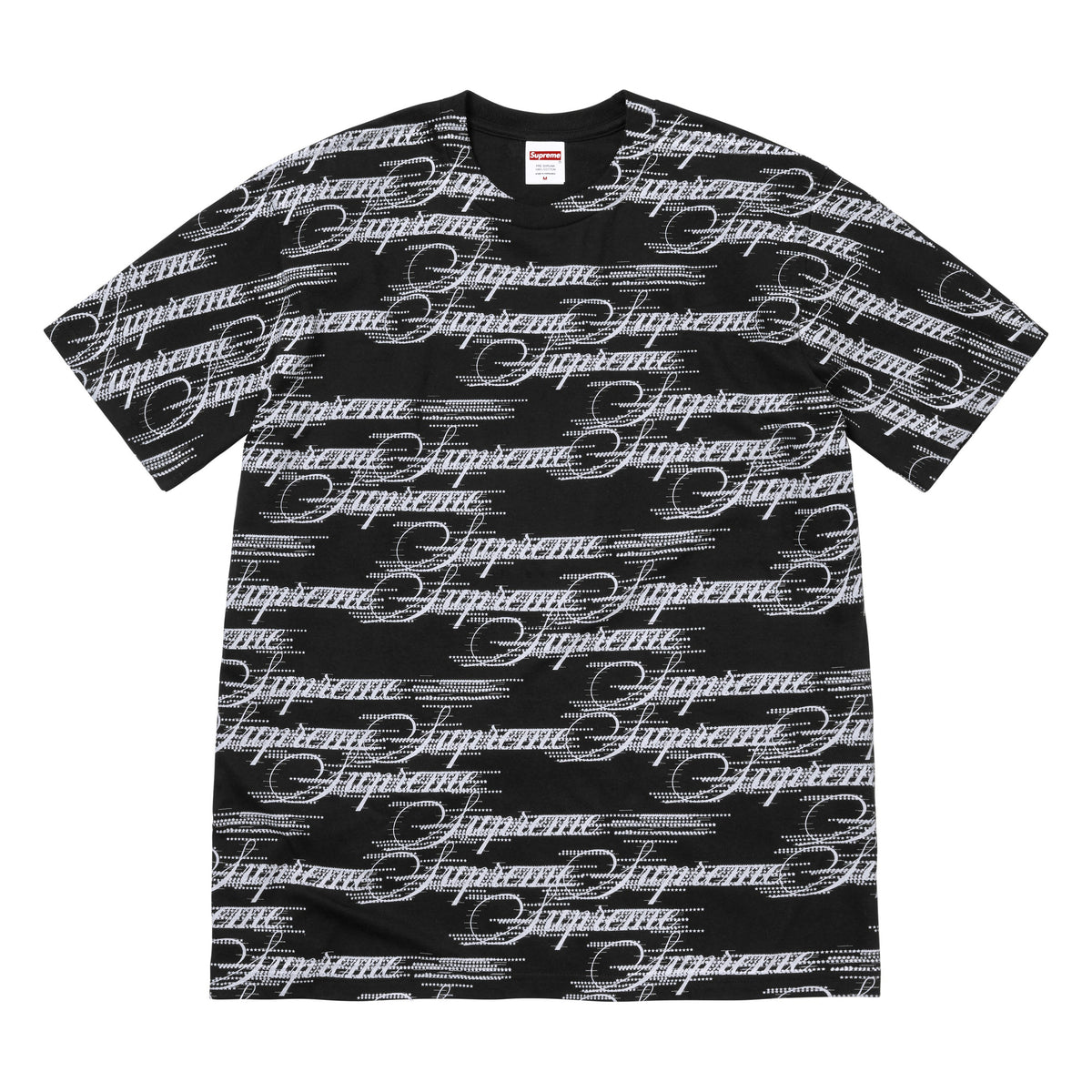 Supreme Script black T-shirt, front view