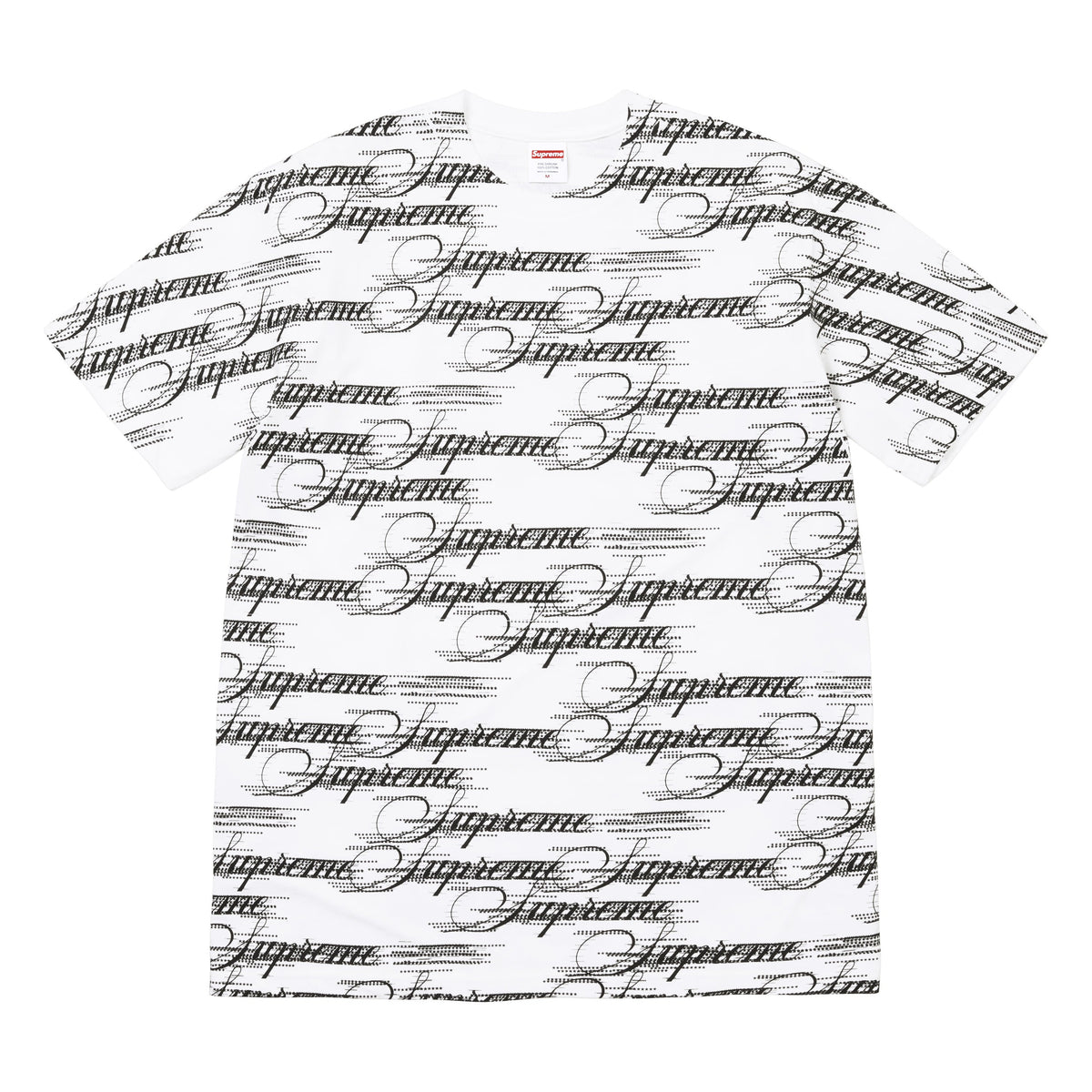 Supreme Script white T-shirt, front view