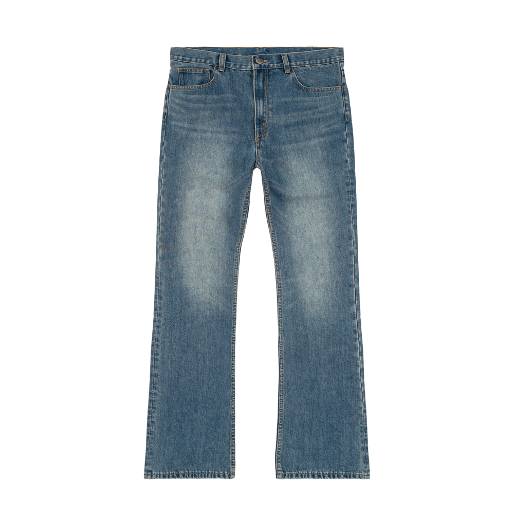 Bravest Studios Flare Denim blue pants, front view