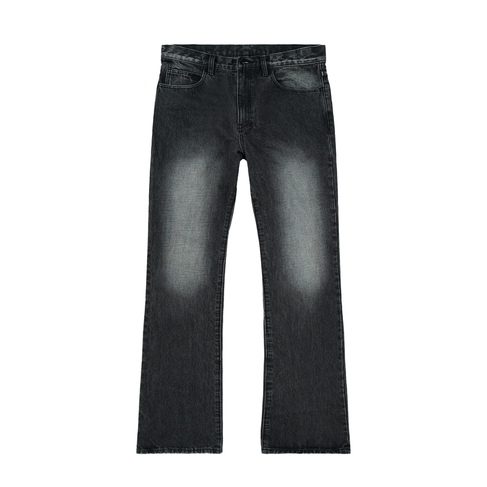 Bravest Studios Flare Denim black pants, front view