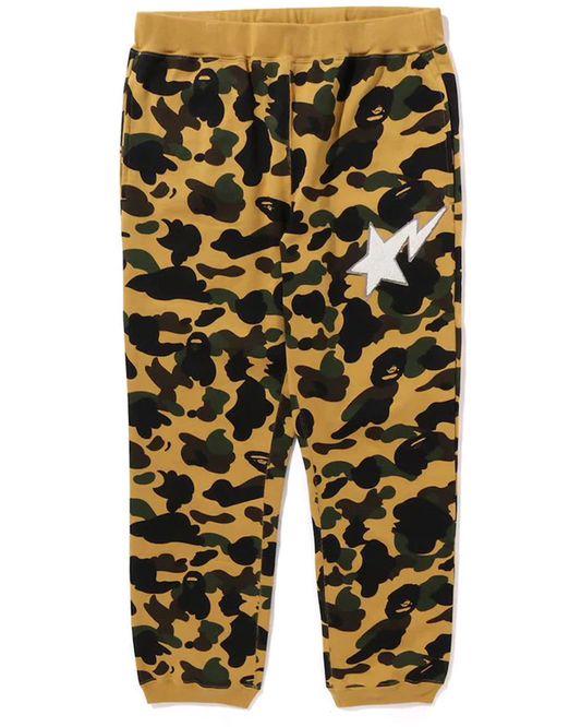 BAPE 1st Camo Yellow Sweatpants