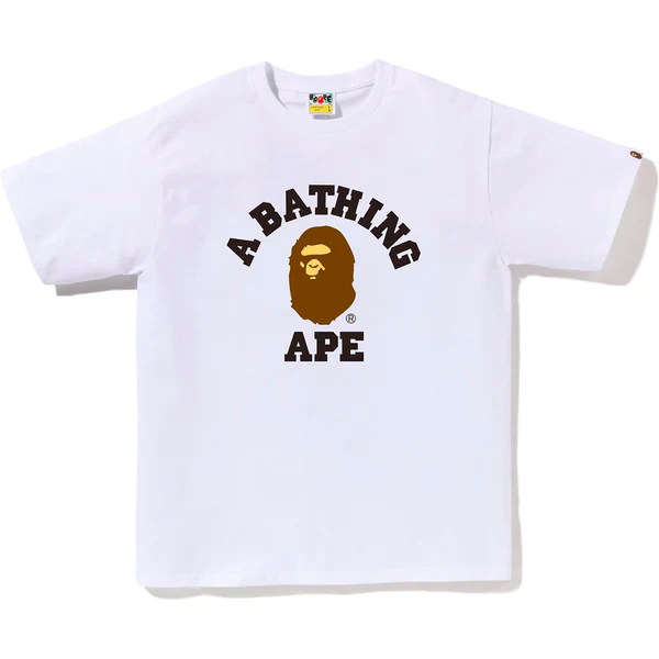 A Bathing Ape Bape College White Tee