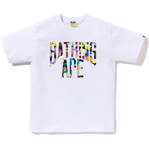 Bape A Bathing Ape Multi Camo NYC Logo White Tee