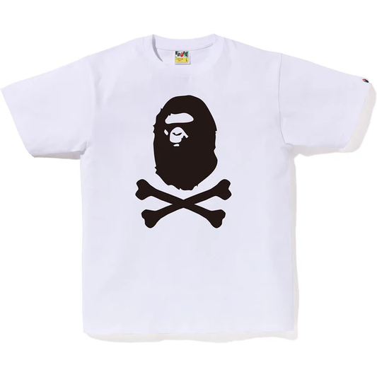 Bape Ape Head Crossbone White Tee