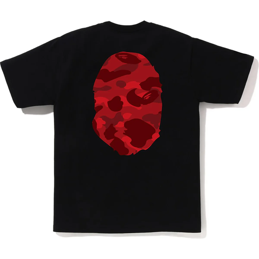 Bape Color Camo Big Ape Head Black Red Tee