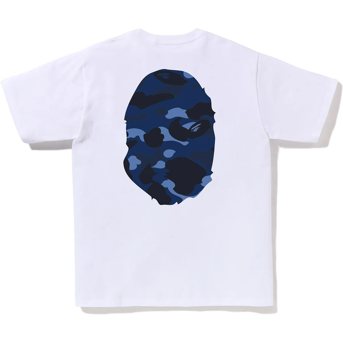 Bape Color Camo Big Ape Head White Blue Tee