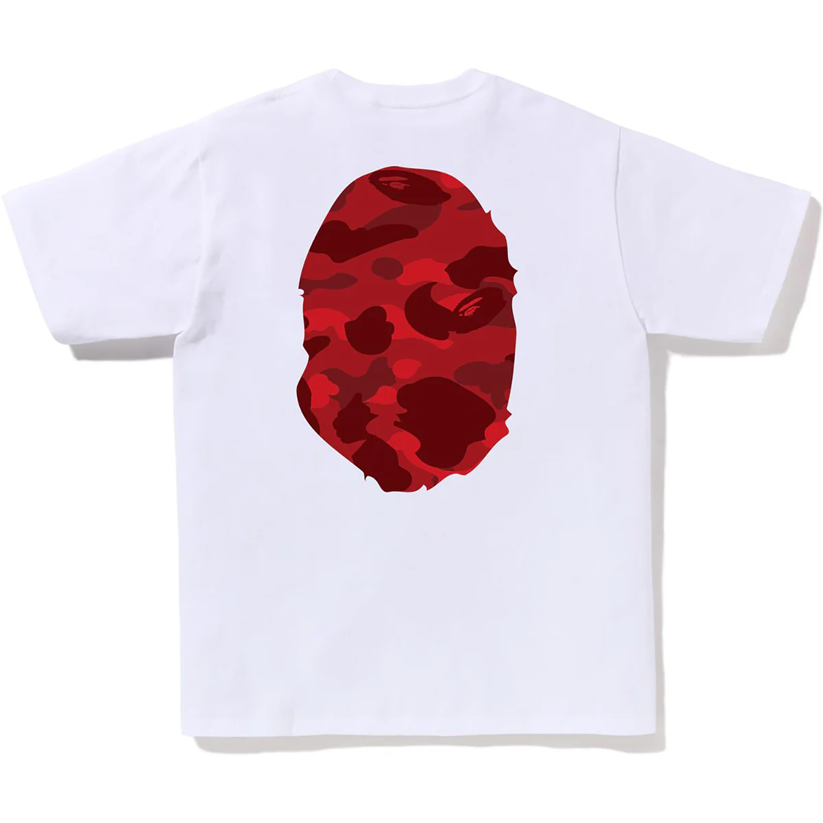 Bape Color Camo Big Ape Head White Red Tee