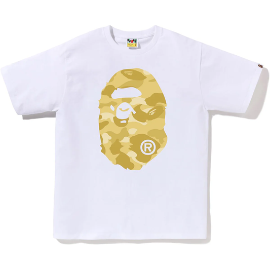 Bape Color Camo Big Ape Head White/Yellow Tee