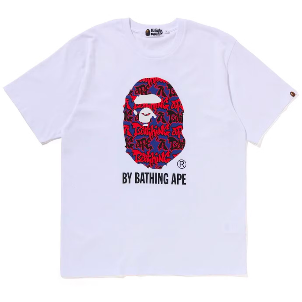Bape Graffiti Pattern By A Bathing Ape White Tee