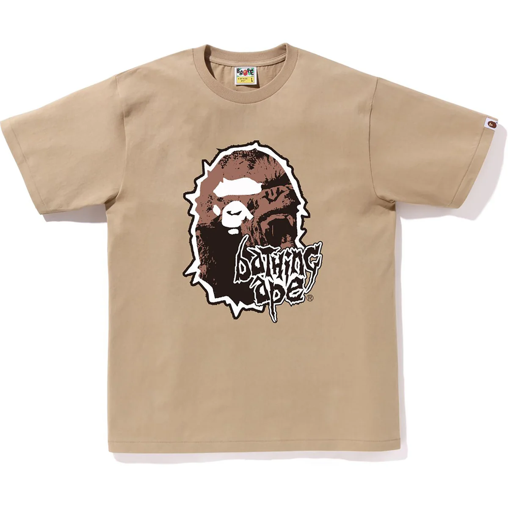 Bape Mad Ape Head Beige Tee