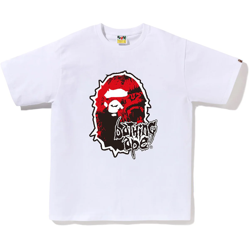 Bape Mad Ape Head White Tee