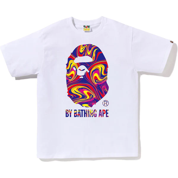 Bape Marbling By Bathing Ape White Tee