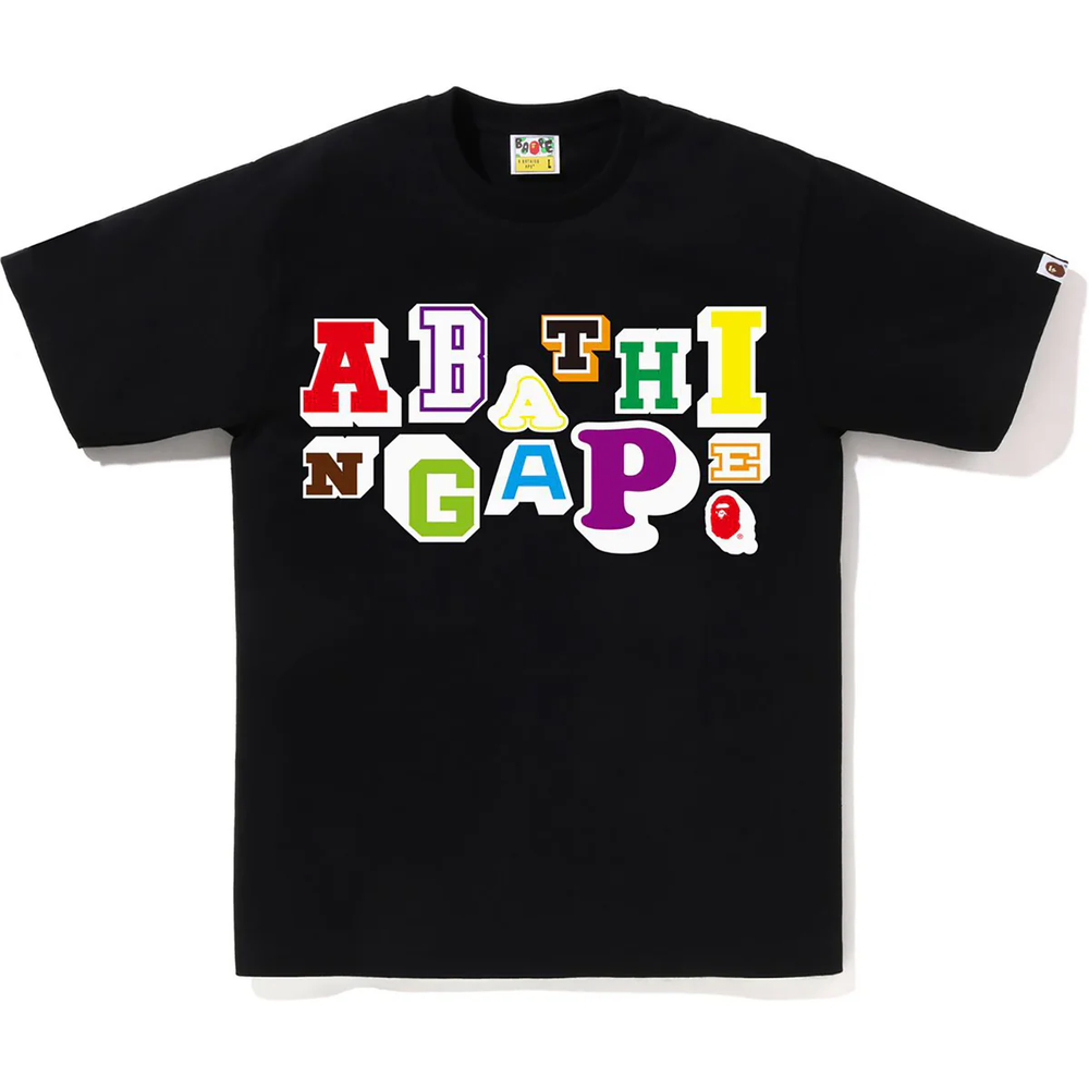 Bape Varsity Font Black Tee