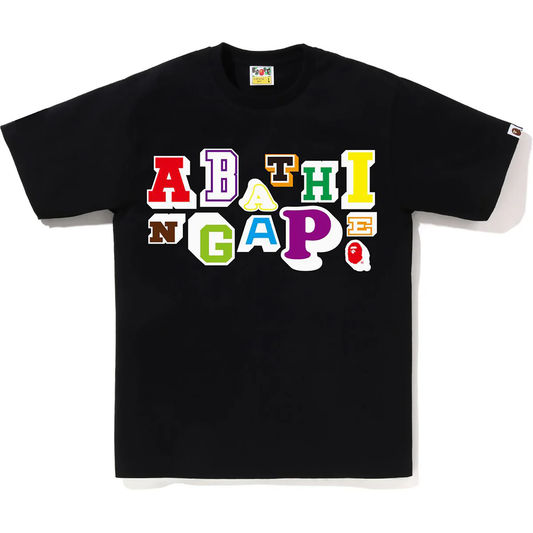 Bape Varsity Font Black Tee