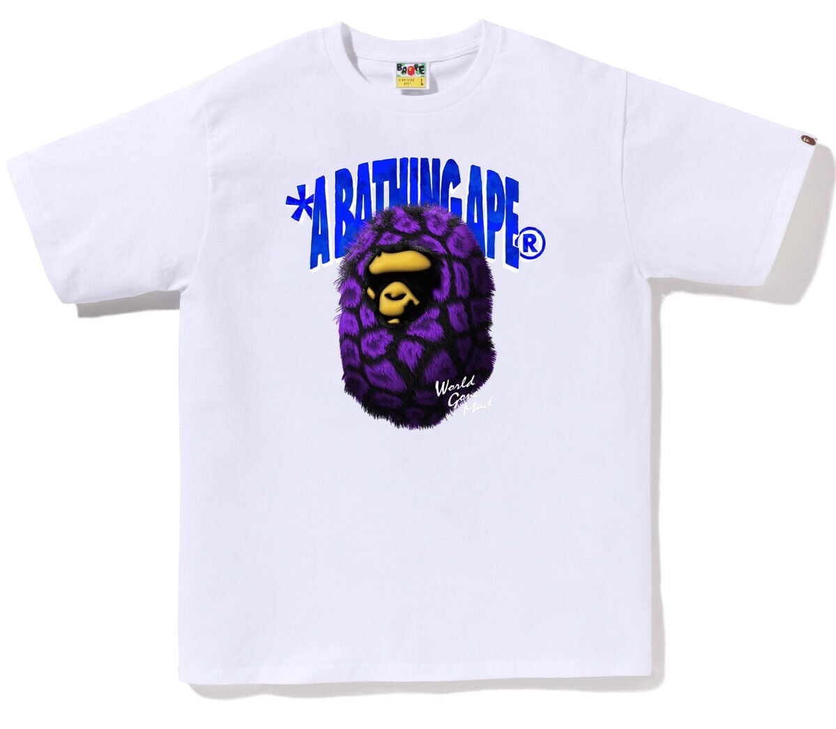 A Bathing Ape Fur Head White Tee